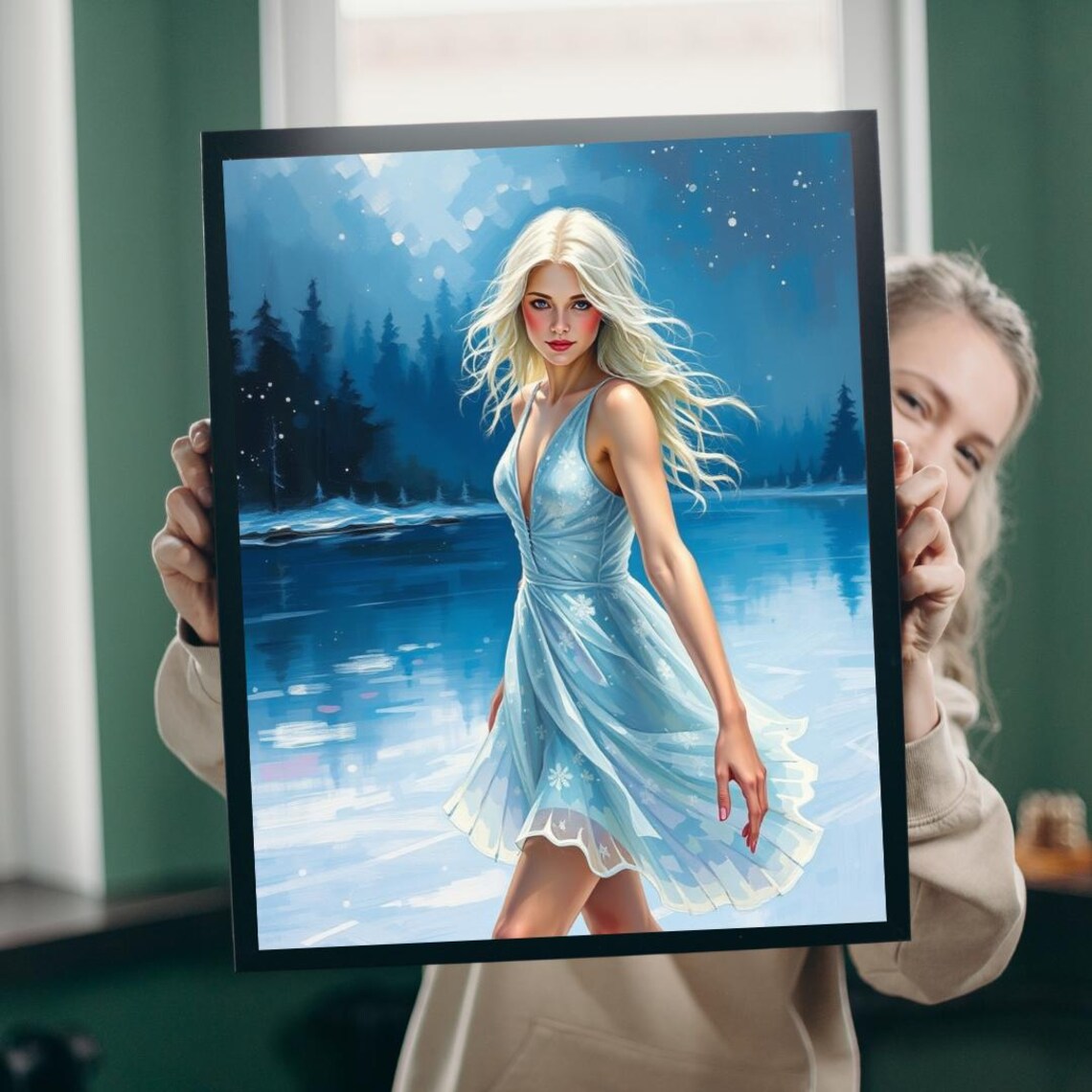 Ice Skating Woman Puzzle Winter Wonderland Jigsaw 1101014 Pieces