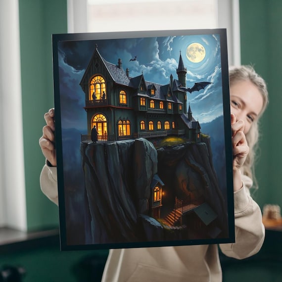 Mystical Haunted House Puzzle Gothic Halloween Art Family Game Night