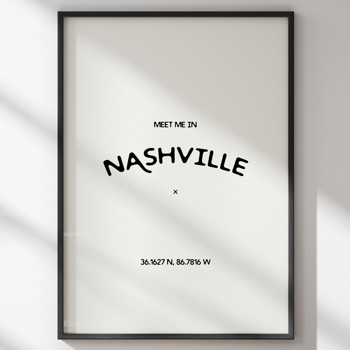 Meet Me In Nashville Tennessee Minimalist Travel Quote Wall Poster