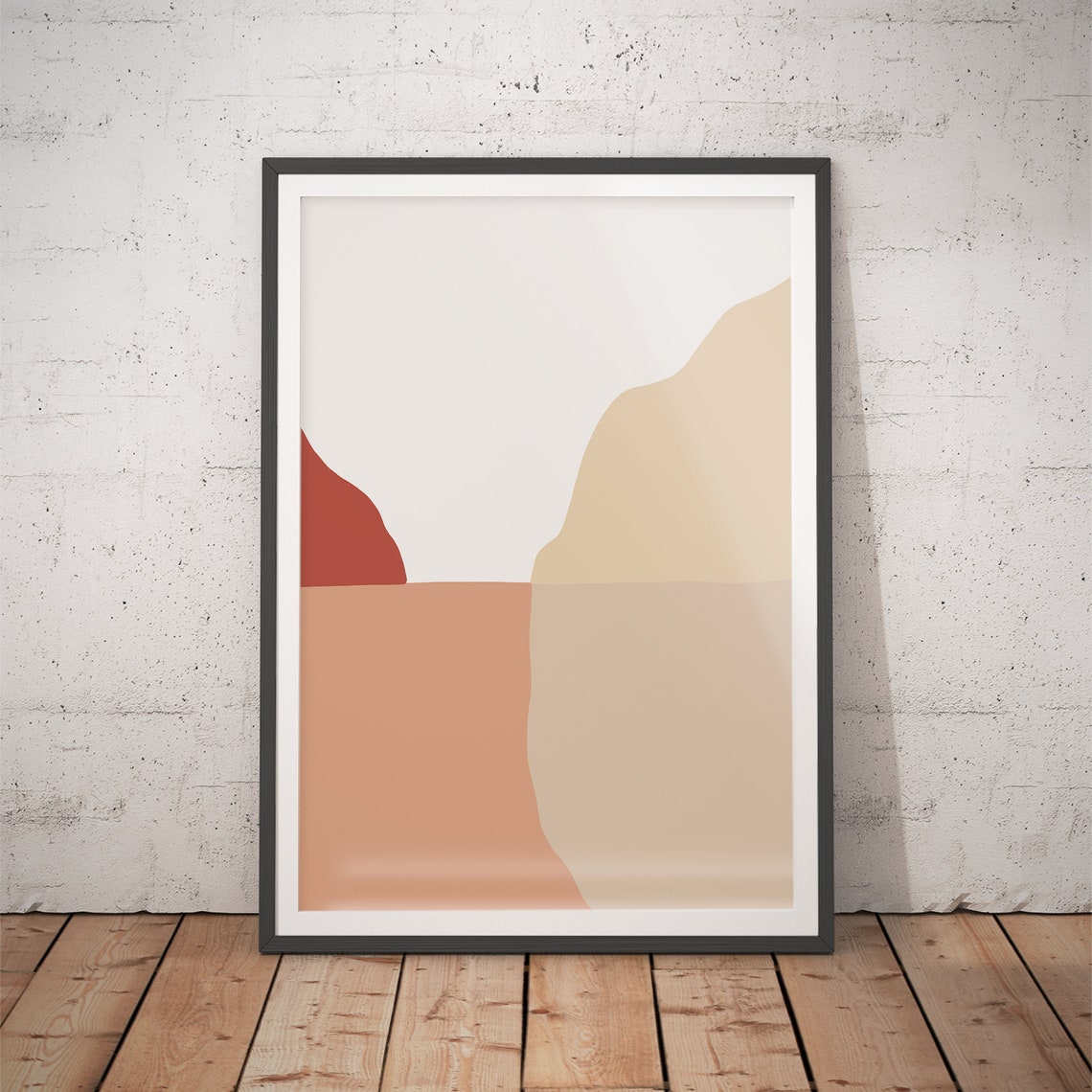 Terracotta And Beige Minimalist Cliff Abstract Shapes Wall Poster