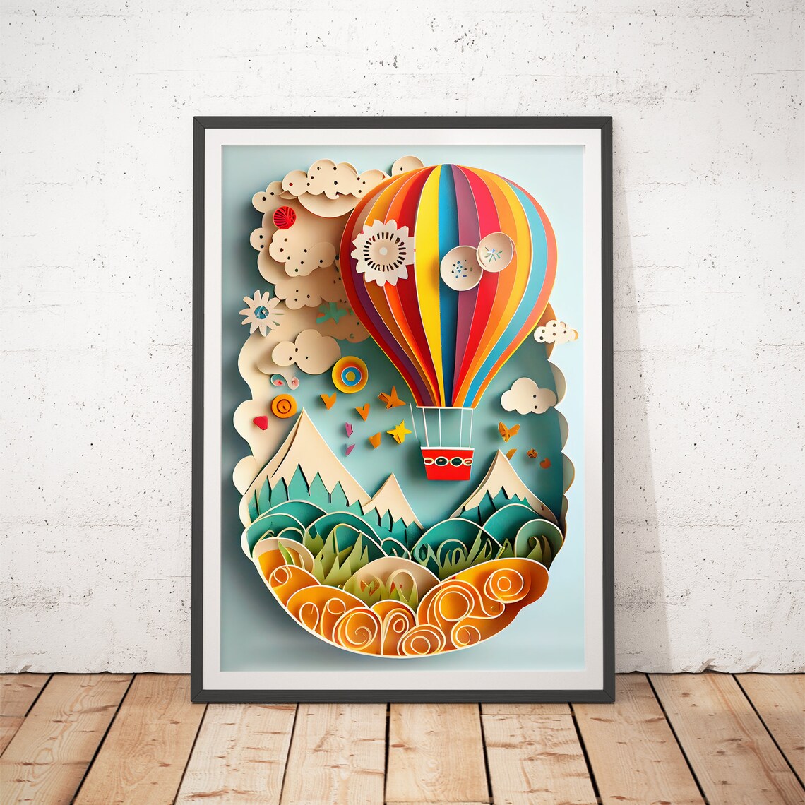 Hot Air Balloon Nursery Decor Paper Cut Art