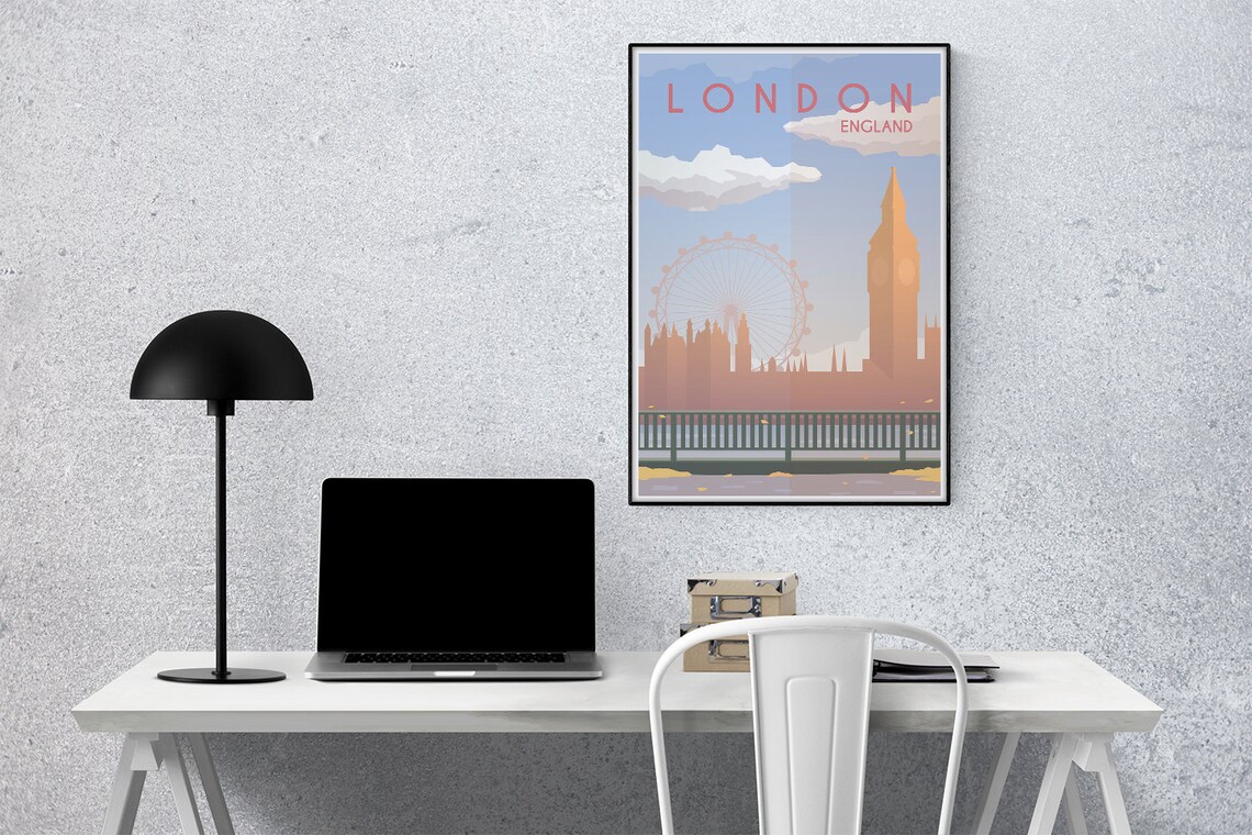 London Vintage Travel Poster, Minimalist Art Print - Image 3
