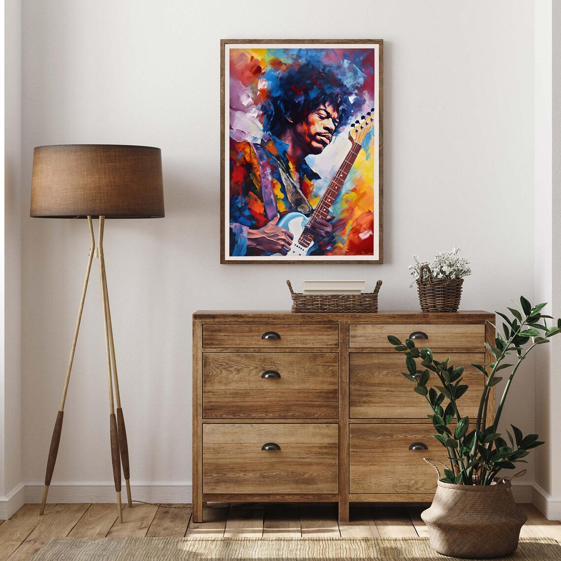 Jimi Hendrix Electric Guitar Abstract Colorful Music Legend Poster - Image 4