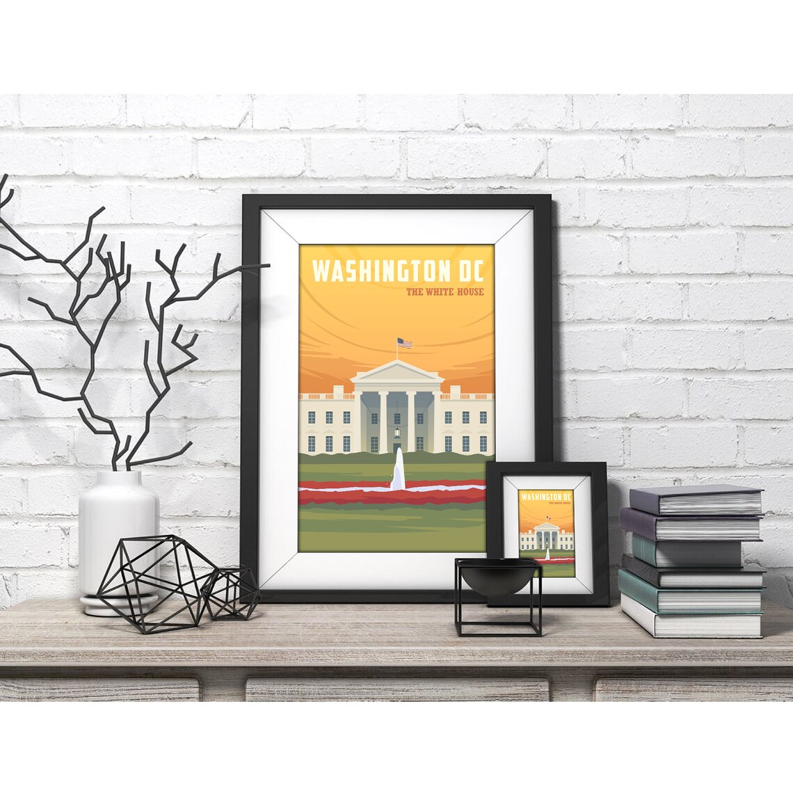 Washington DC The White House Landmark Vintage Retro Travel Poster - Image 4