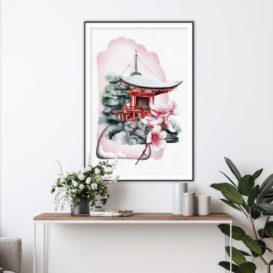 Japanese Watercolor Art Poster, Asian Decor Print - Image 2