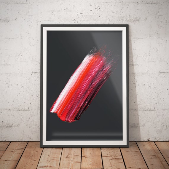 Paint Stroke Colourful Abstract Print No4 Red Home Decor Modern Abstract Art Expressionist Wall Art Bold Art Artwork For Bedroom