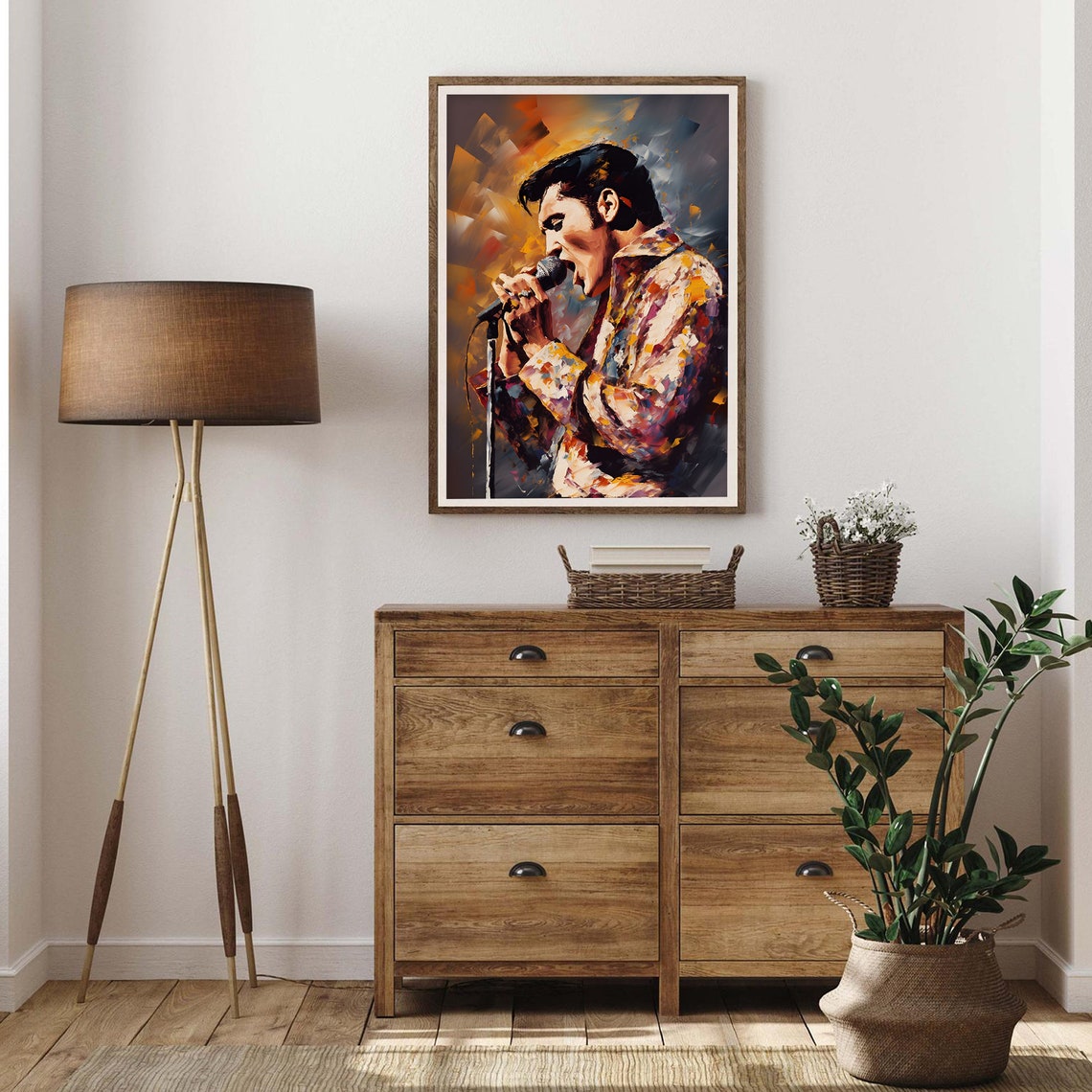 Elvis Presley Dramatic Stage Abstract King of Rock Portrait Poster - Image 4