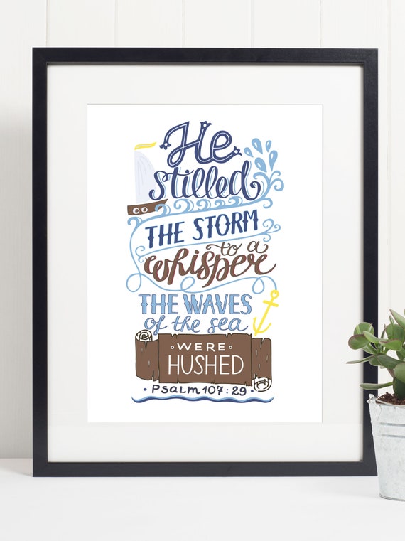 Psalm 10729 Art Print Christian Scripture Poster