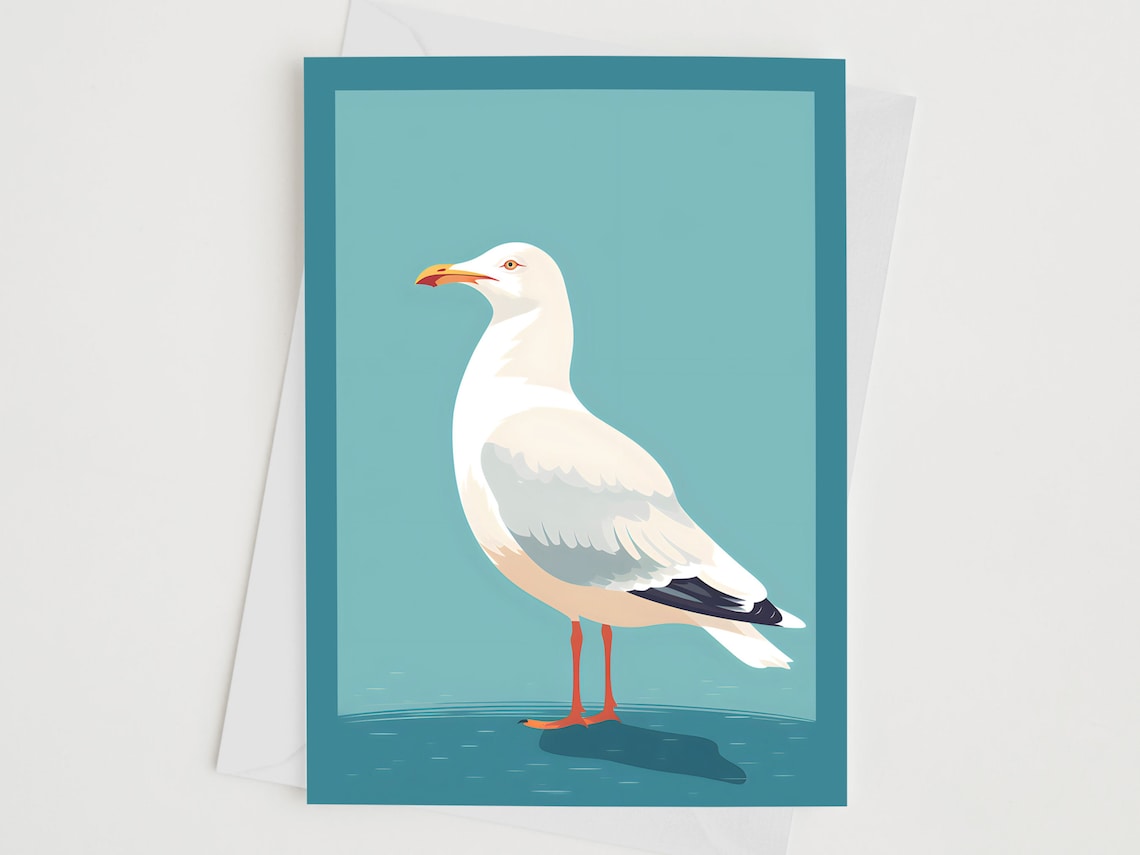 Seagull Minimal Art Birthday Poster