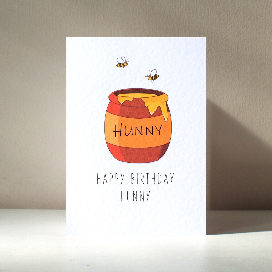 Cute Happy Birthday Hunny Honey Pot and Bees Sweet Pun Poster