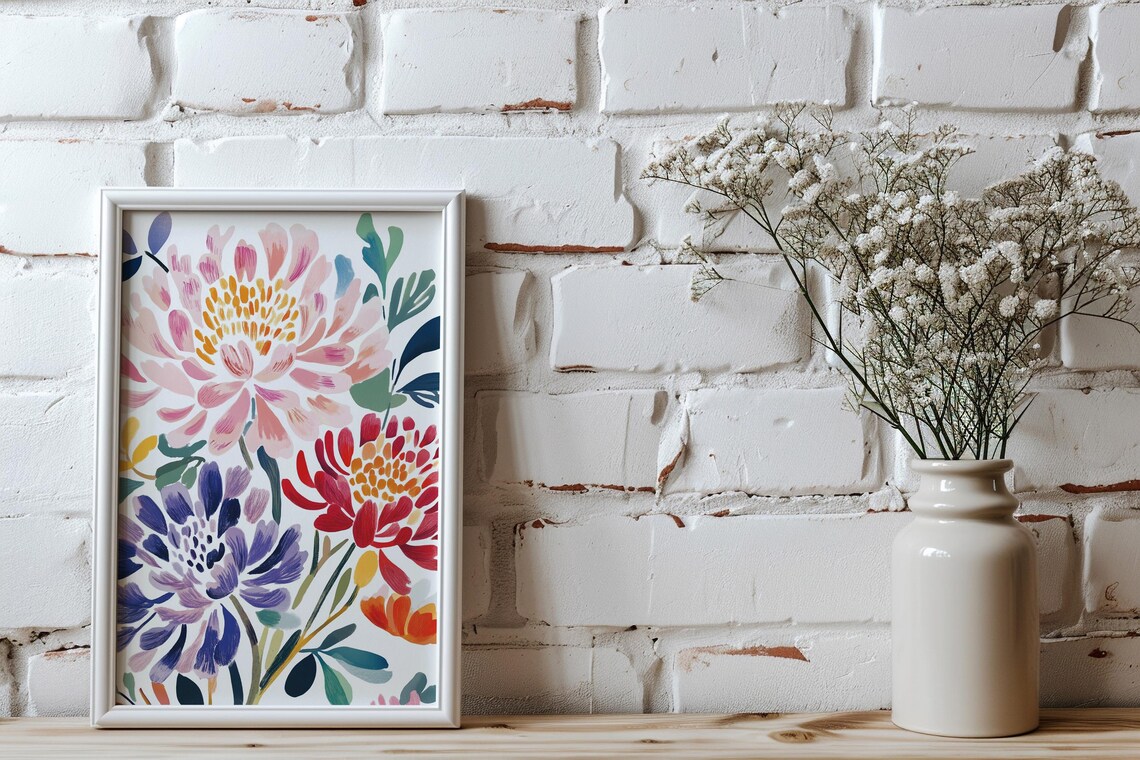 Chrysanthemums Poster, Art Deco Wall Art Print - Image 6