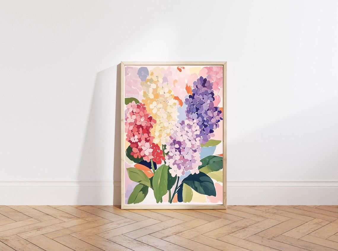 Colorful Flower Girl Bedroom Decor Art Print - Image 3