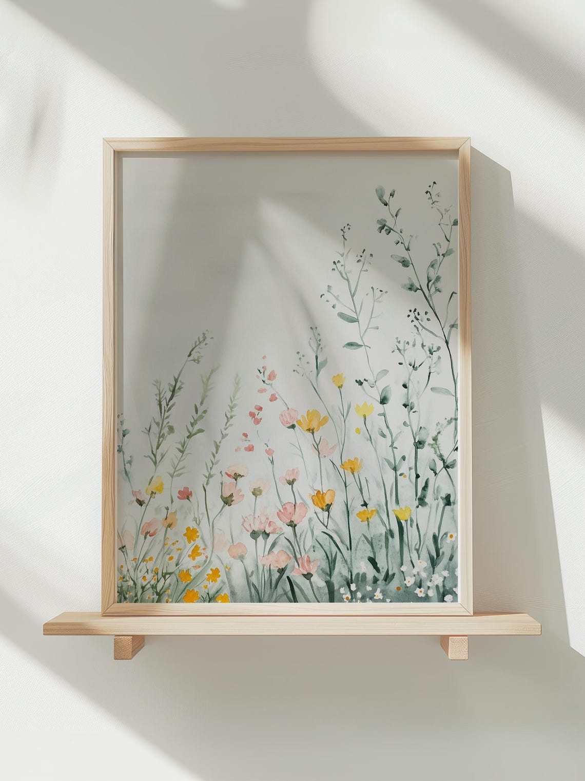 Wildflowers Painting Spring Flower Watercolor Art Print Field Of Flowers Wall Art Landscape Print Meadow Artwork Wildflower Girl