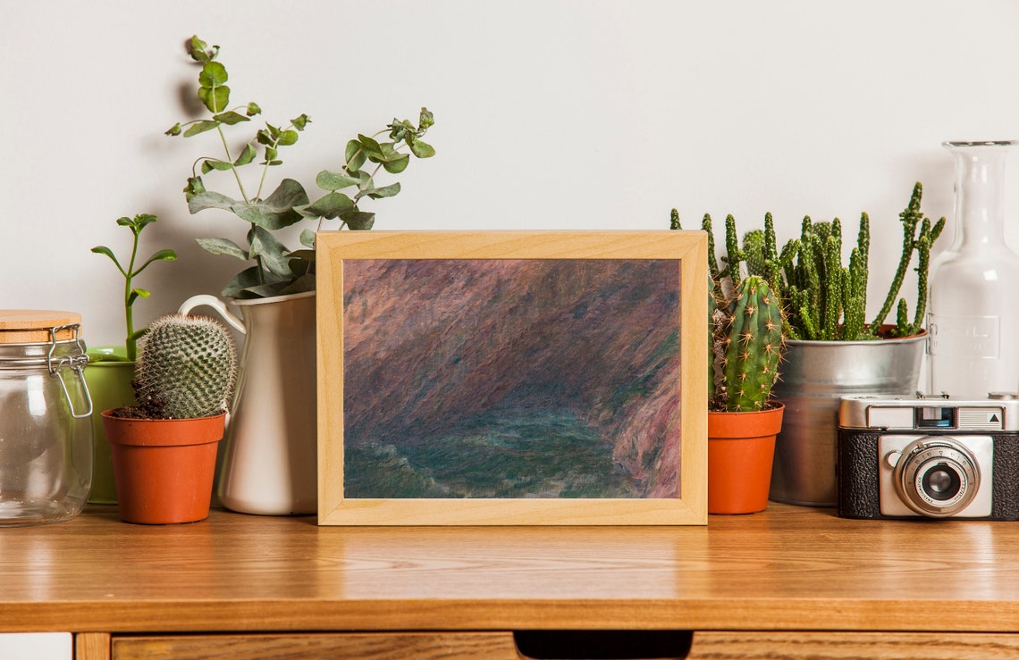 Vintage Ocean Oil Painting Sea Painting Coastal Decor Nautical Antique Painting Vintage Art Abstract Ocean Print - Image 2