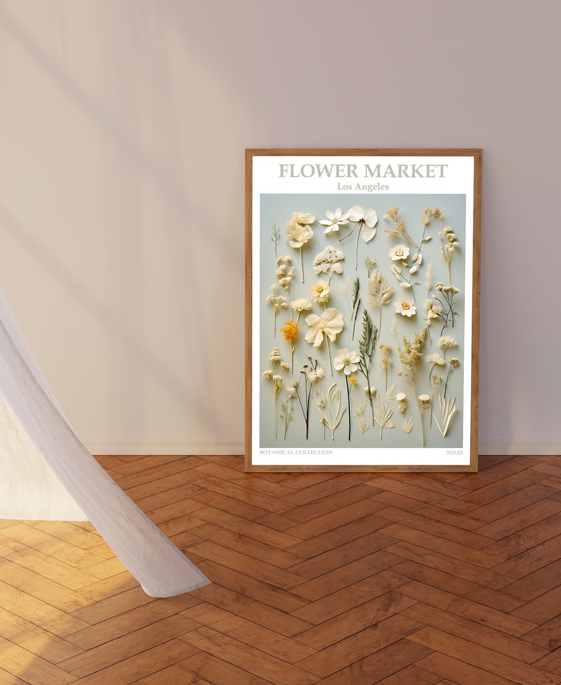 Los Angeles Flower Market Neutral Dried Wildflower Botanical Poster - Image 3
