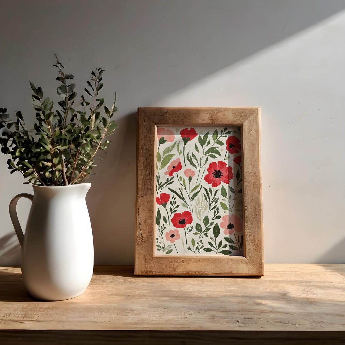 Red Poppy Meadow Botanical Illustration Floral Home Decor Poster - Image 8
