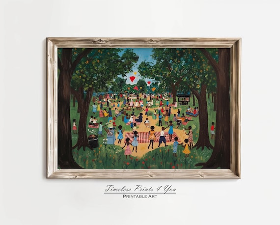 Juneteenth Picnic in the Park Vintage Community Celebration Art Poster