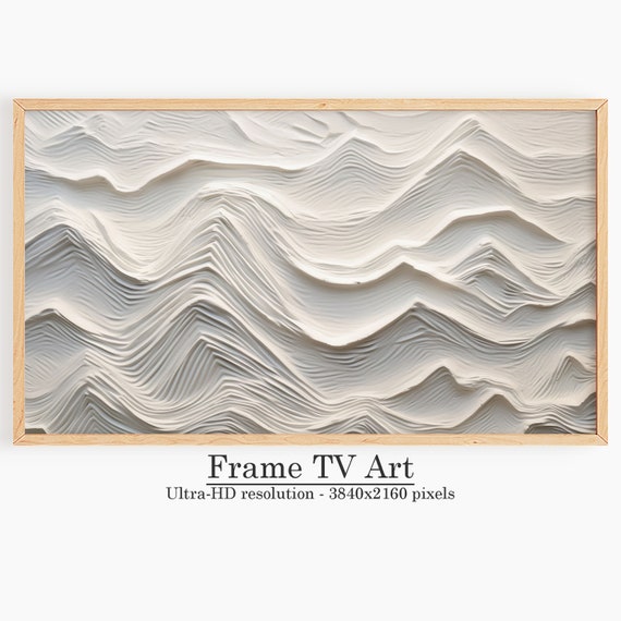 Winter Frame Tv Art Modern Painted Mountains Mountain Minimalist Print Wall