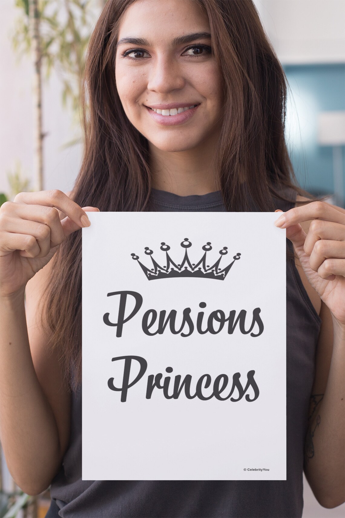 Pensions Princess Crown Funny Office Quote Poster for HR and Pension Staff - Image 2