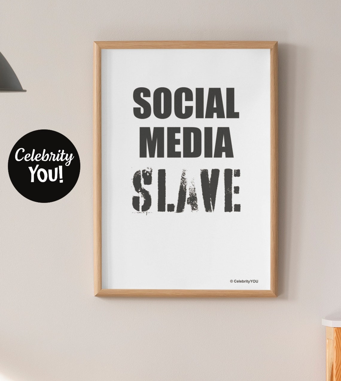 Social Media Slave Distressed Type Funny Marketer Office Poster - Image 3