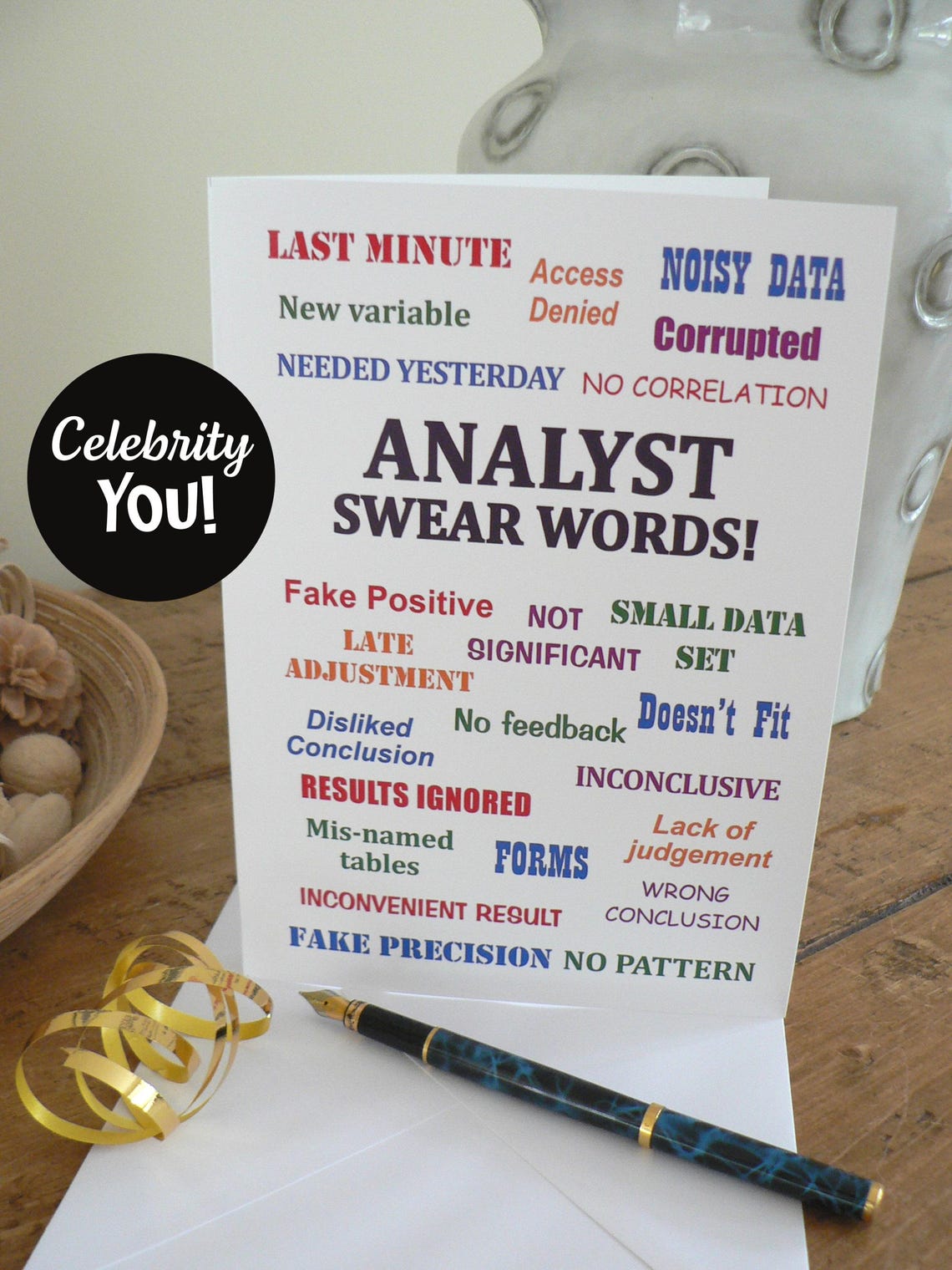 Analyst Swear Words Funny Data Analyst Blank Greeting Card Print - Image 3