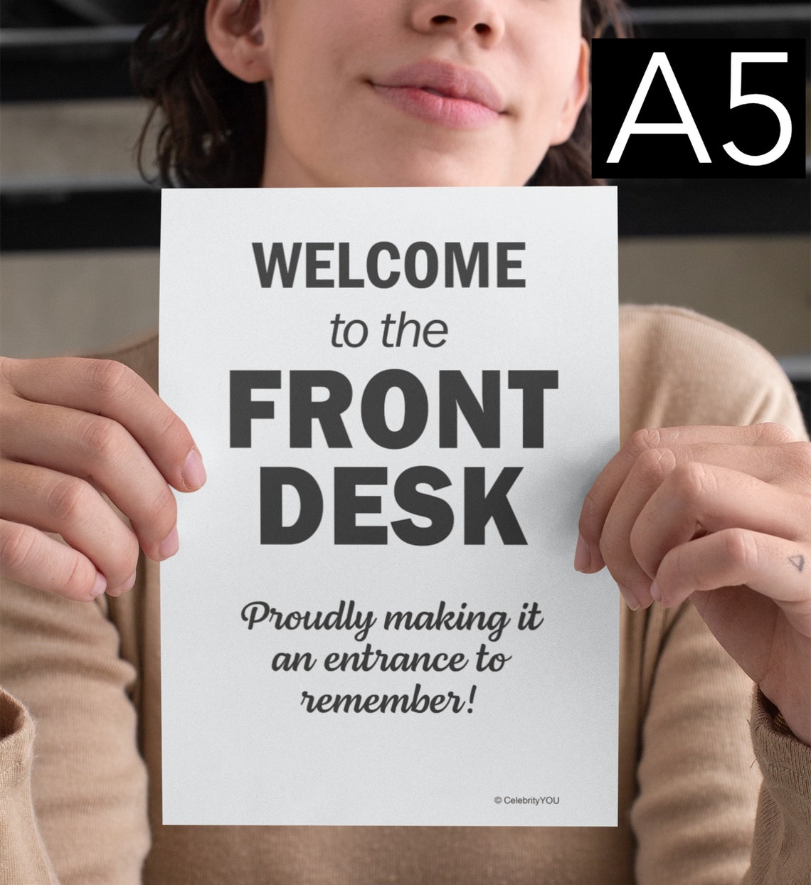 Welcome To The Front Desk Funny Hotel Reception Quote Poster Sign - Image 2