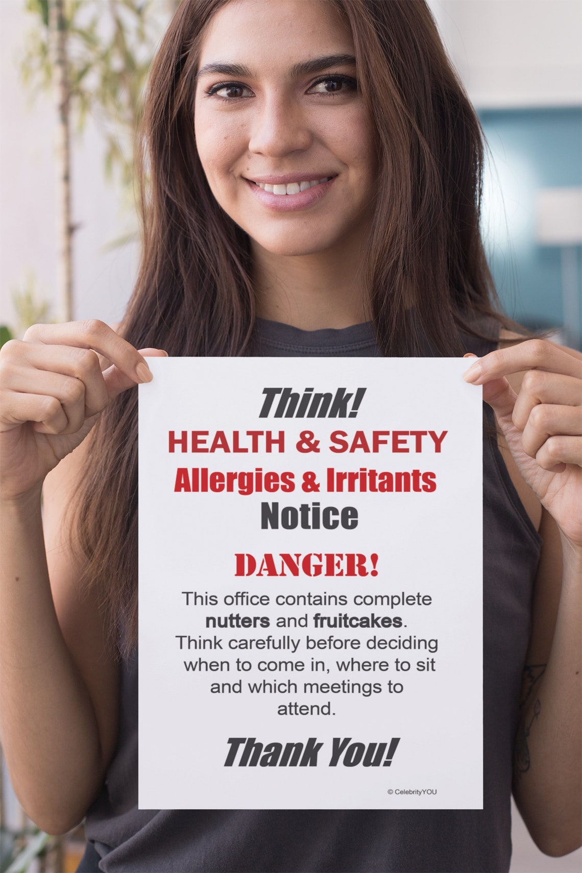 Health and Safety Danger Notice Funny Office Spoof Sign Poster - Image 2