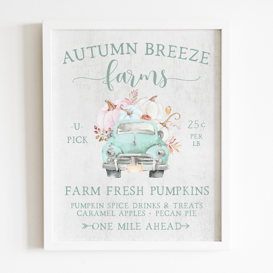 Pastel Pumpkin Truck Fall Farmhouse Art Print - Image 2