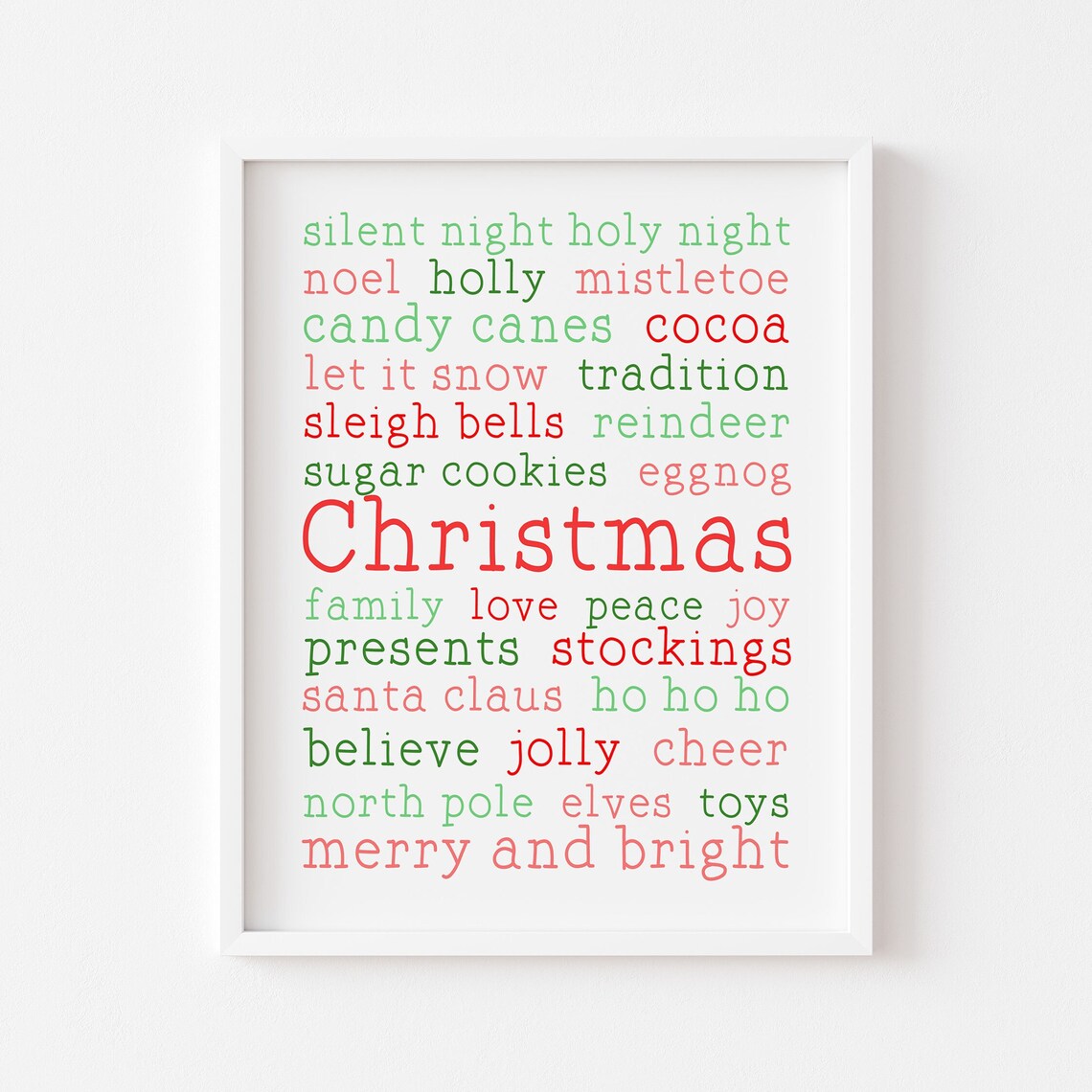 Christmas Words Whimsical Holiday Art Print - Image 2