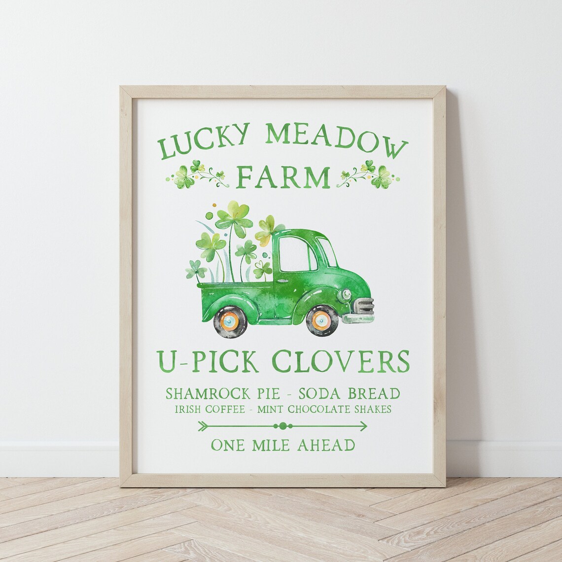 St Patricks Day Clover Truck Sign, Farmhouse Art Print - Image 4