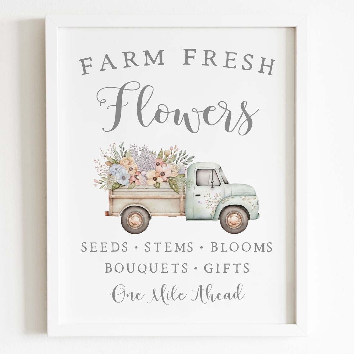 Farm Fresh Flowers Truck Sign, Nostalgic Spring Art Print - Image 5