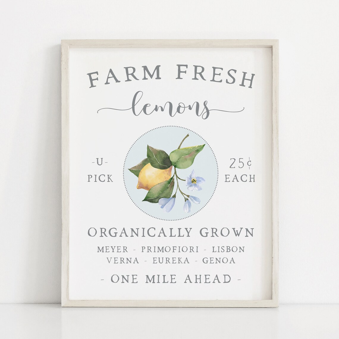 Farm Fresh Lemons Summer Art Print, Farmhouse Kitchen Decor - Image 3