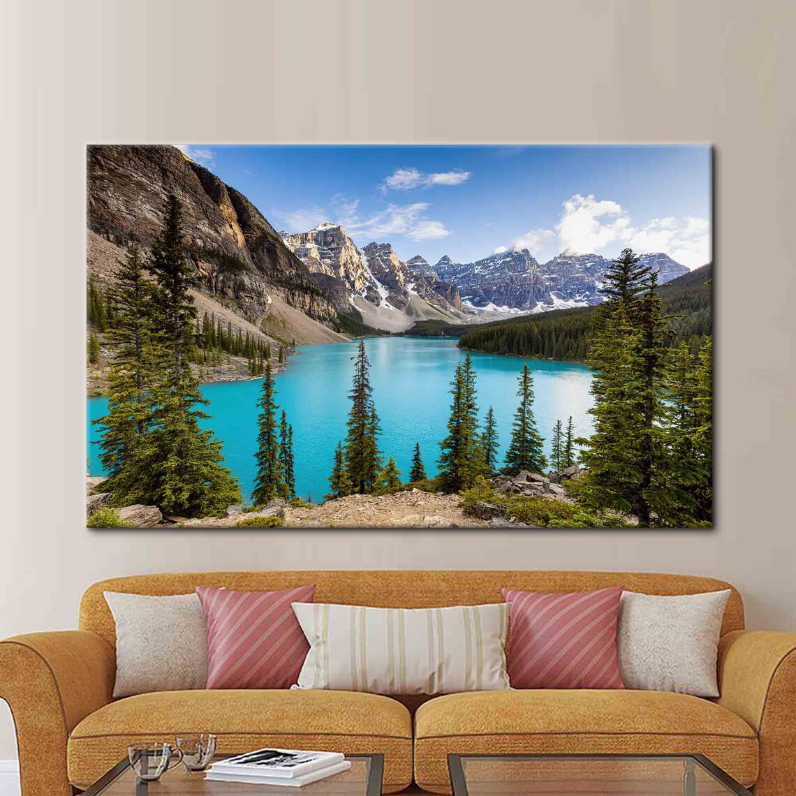 Moraine Lake Banff Turquoise Waters Rocky Mountain Landscape Poster
