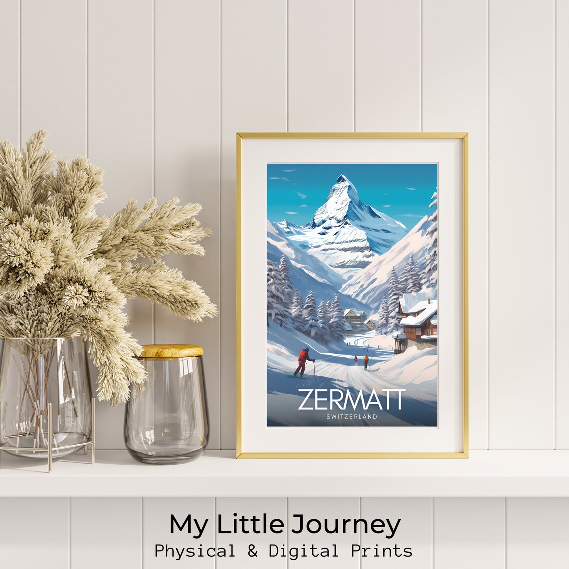 Switzerland Zermatt Vintage Ski Travel Poster - Image 2