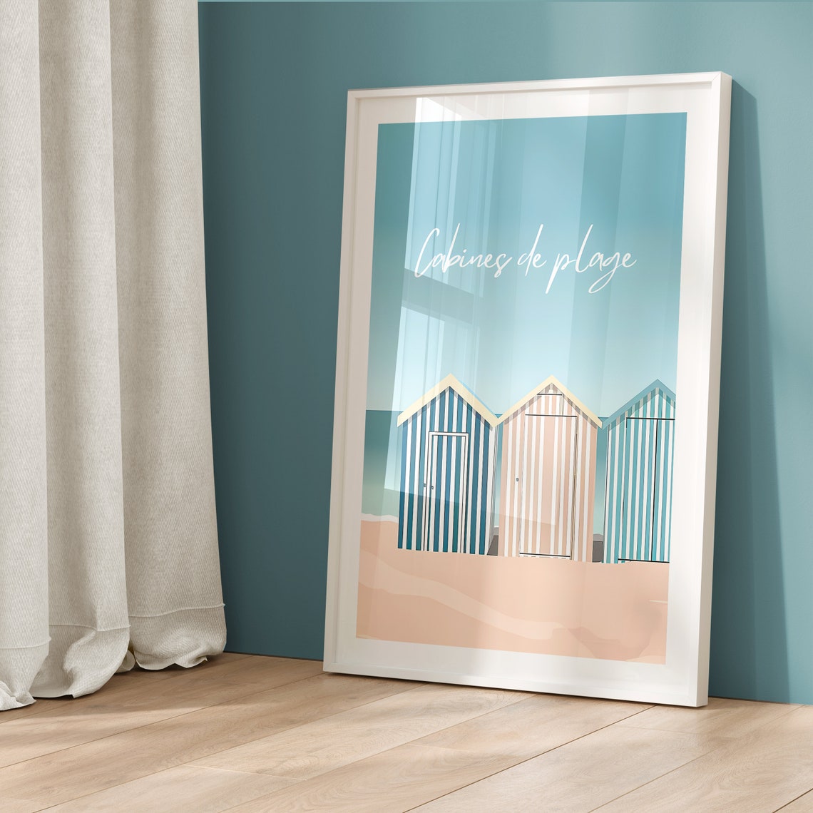 Cabines de Plage Striped Beach Cabins French Coast Art Poster - Image 5