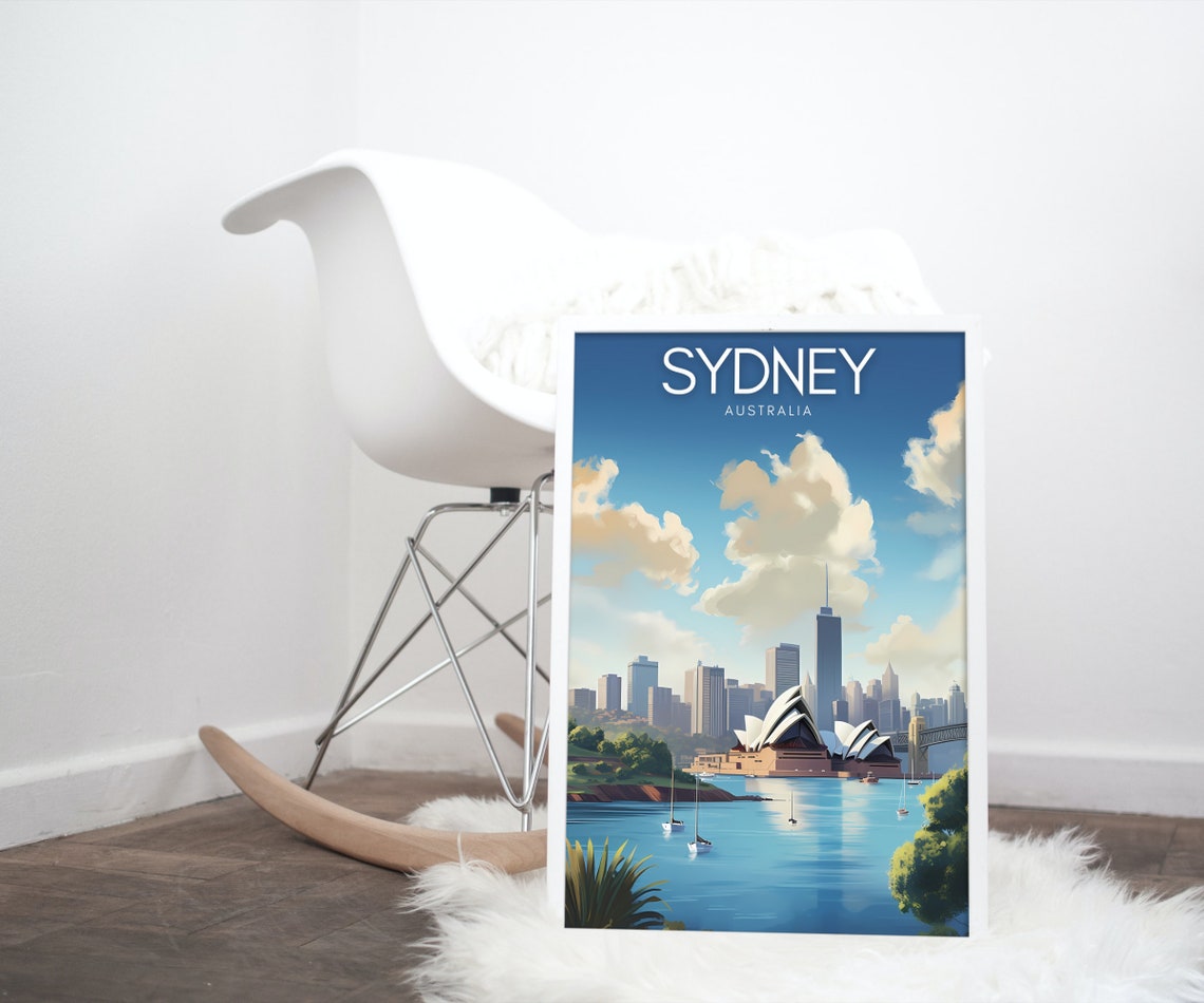 Sydney Australia Opera House Harbour Skyline Travel Poster Art - Image 2
