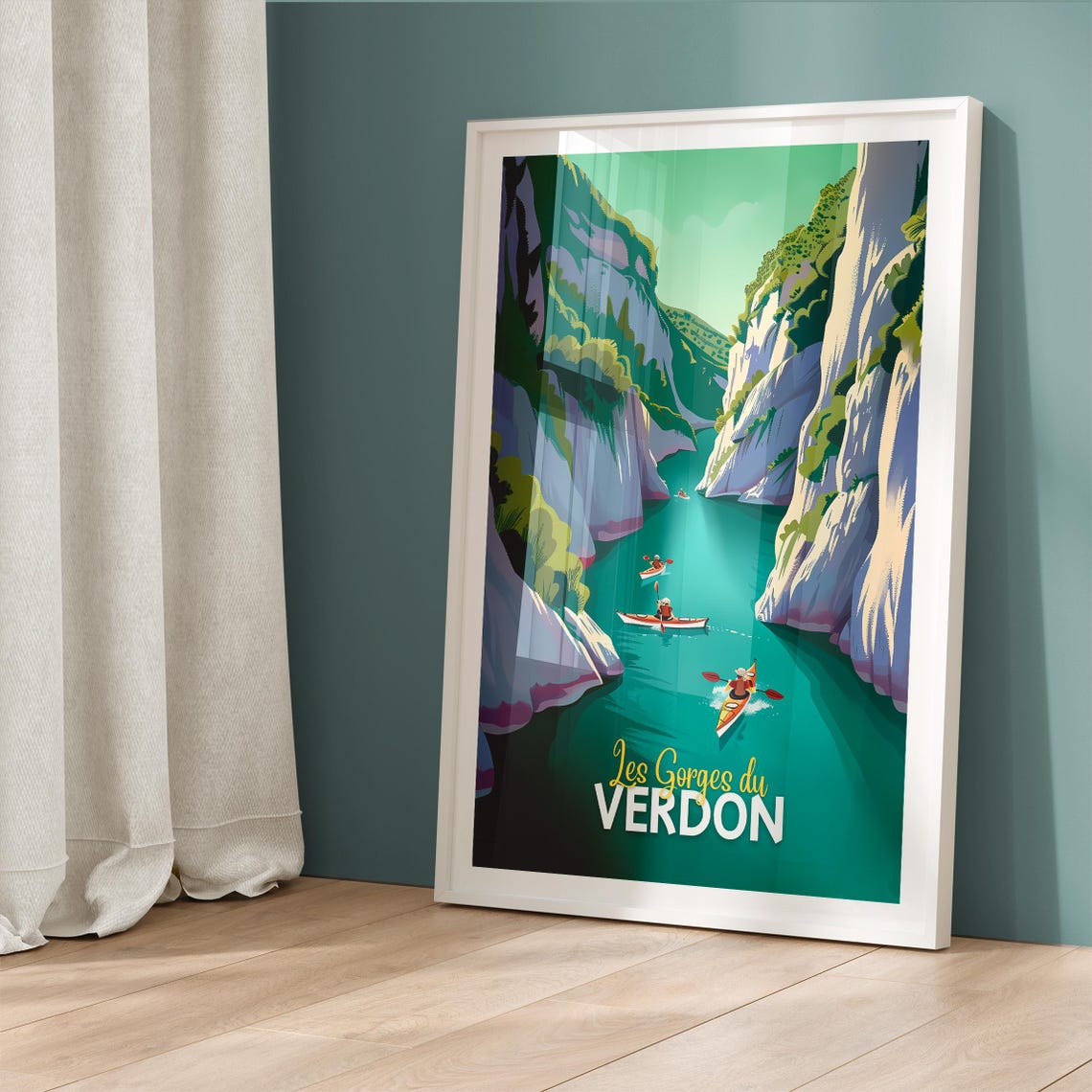 Les Gorges du Verdon Kayakers Turquoise Canyon Provence Poster - Image 5