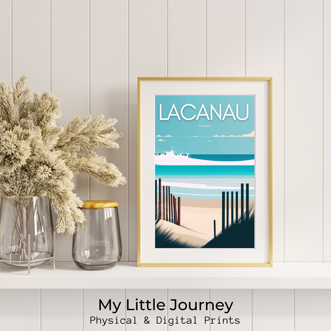 Lacanau Beach Travel Poster, France Wall Art - Image 2