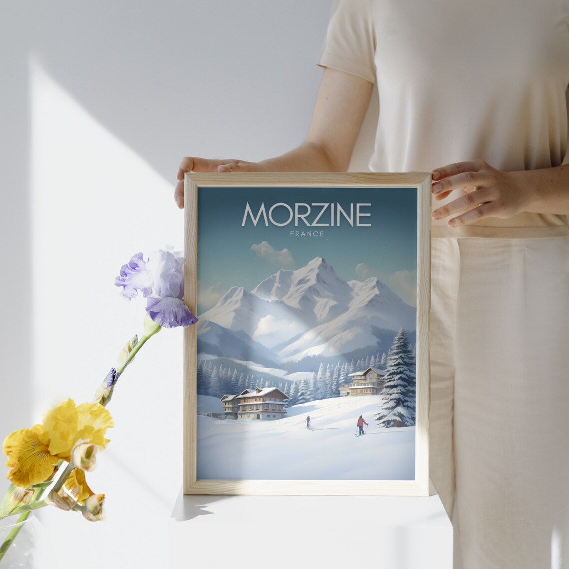 Morzine Poster Mountain Wall Art Vintage Ski Poster Winter Landscape France Poster French Alps Holiday Decor - Image 4