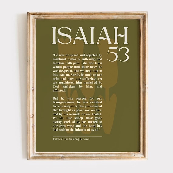 Isaiah 53 Suffering Servant Bible Verse Scripture Art Poster