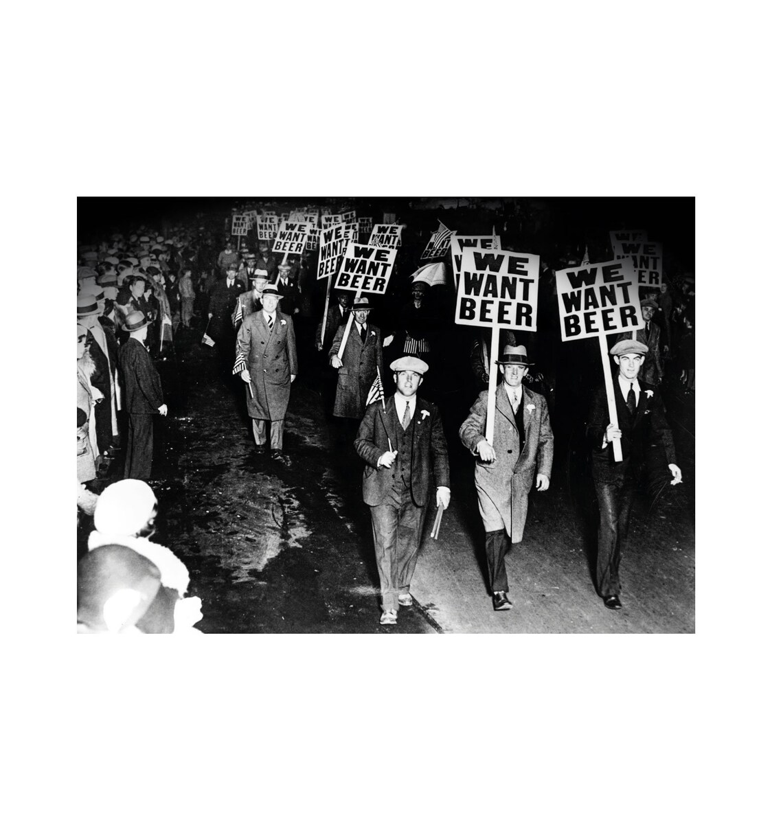 We Want Beer Prohibition Rally Night Crowd Vintage Photo Poster - Image 3