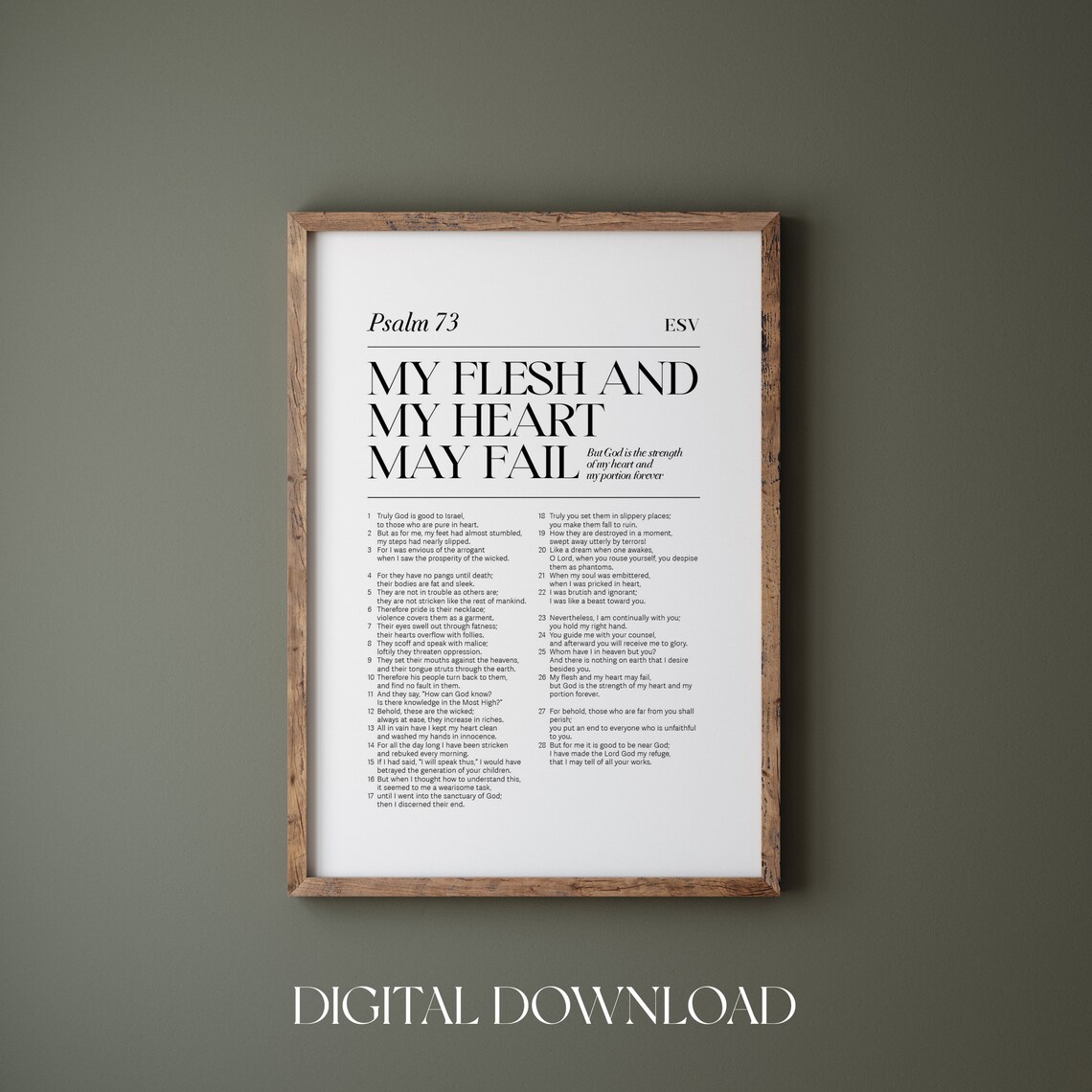 Psalm 73 Bible Verse Art Print, Christian Wall Art - Image 4