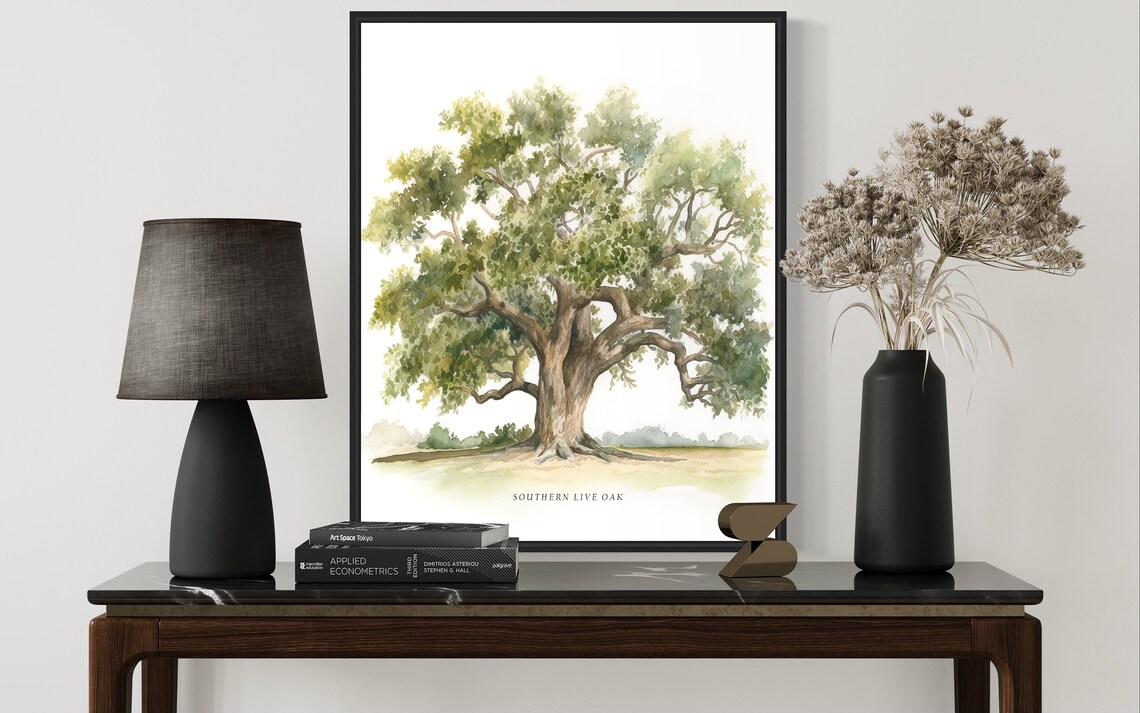 Southern Live Oak Tree Art Print, Nature Wall Decor - Image 3