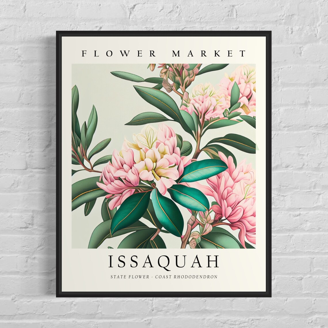 Issaquah Washington Flower Market Art Print, Botanical