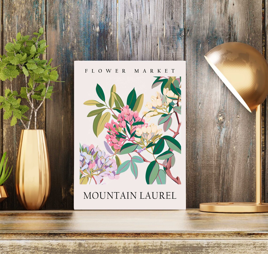 Mountain Laurel Botanical Art Print, Pastel Floral - Image 2