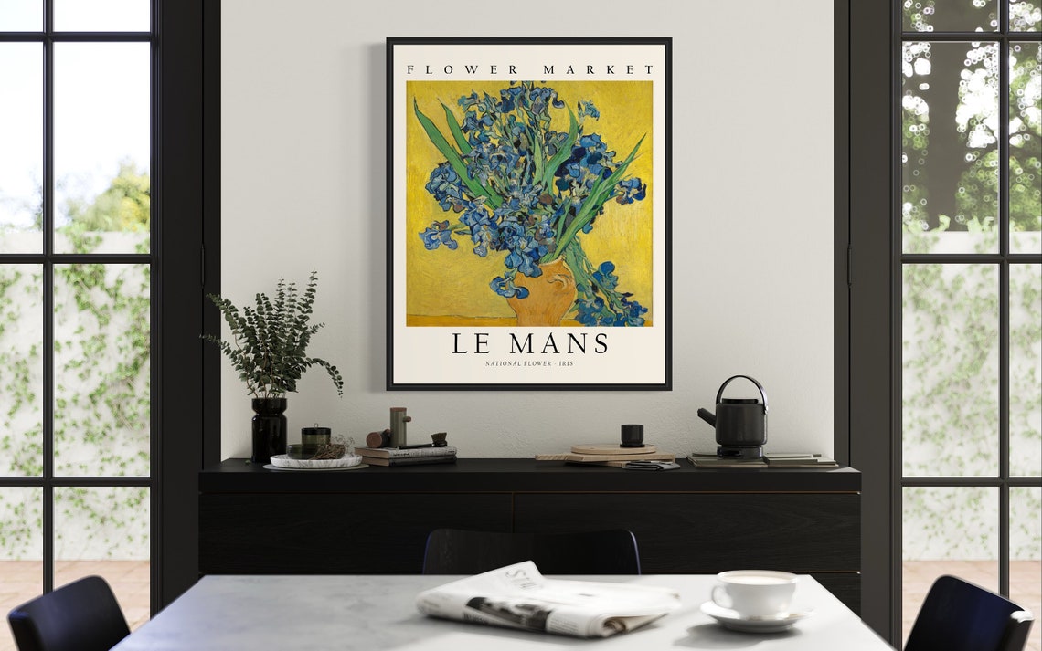 Le Mans Flower Market Iris Van Gogh Style Botanical Vintage Poster - Image 3
