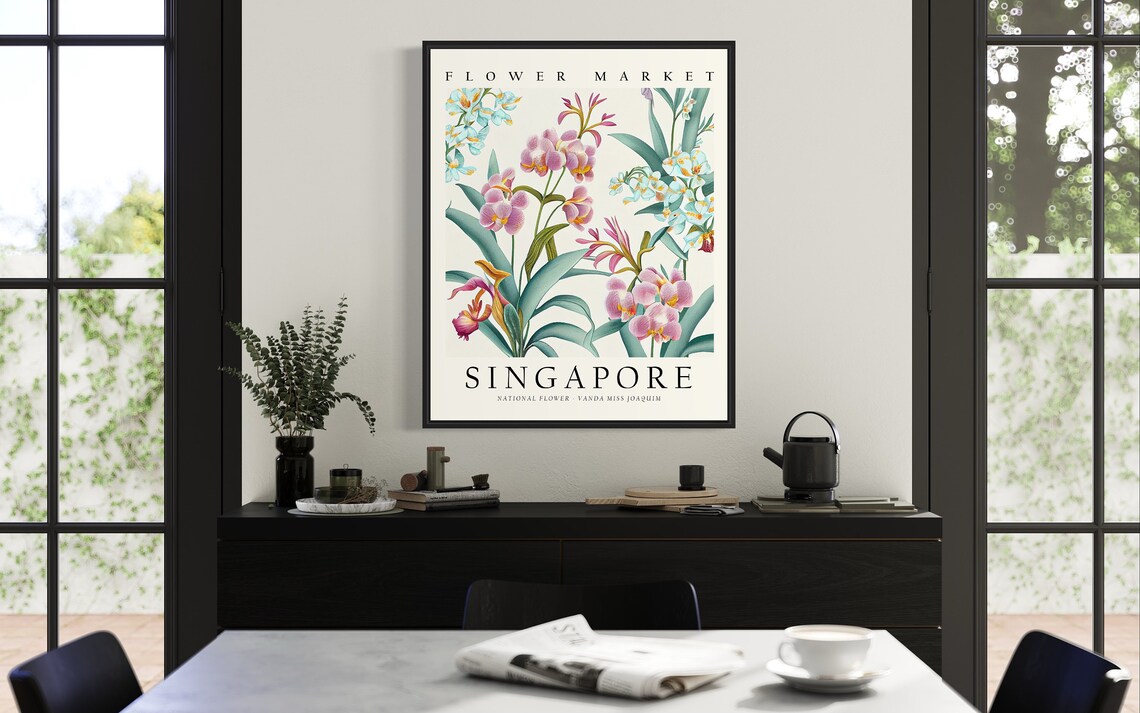 Singapore National Flower, Vanda Miss Joaquim Art Print - Image 2