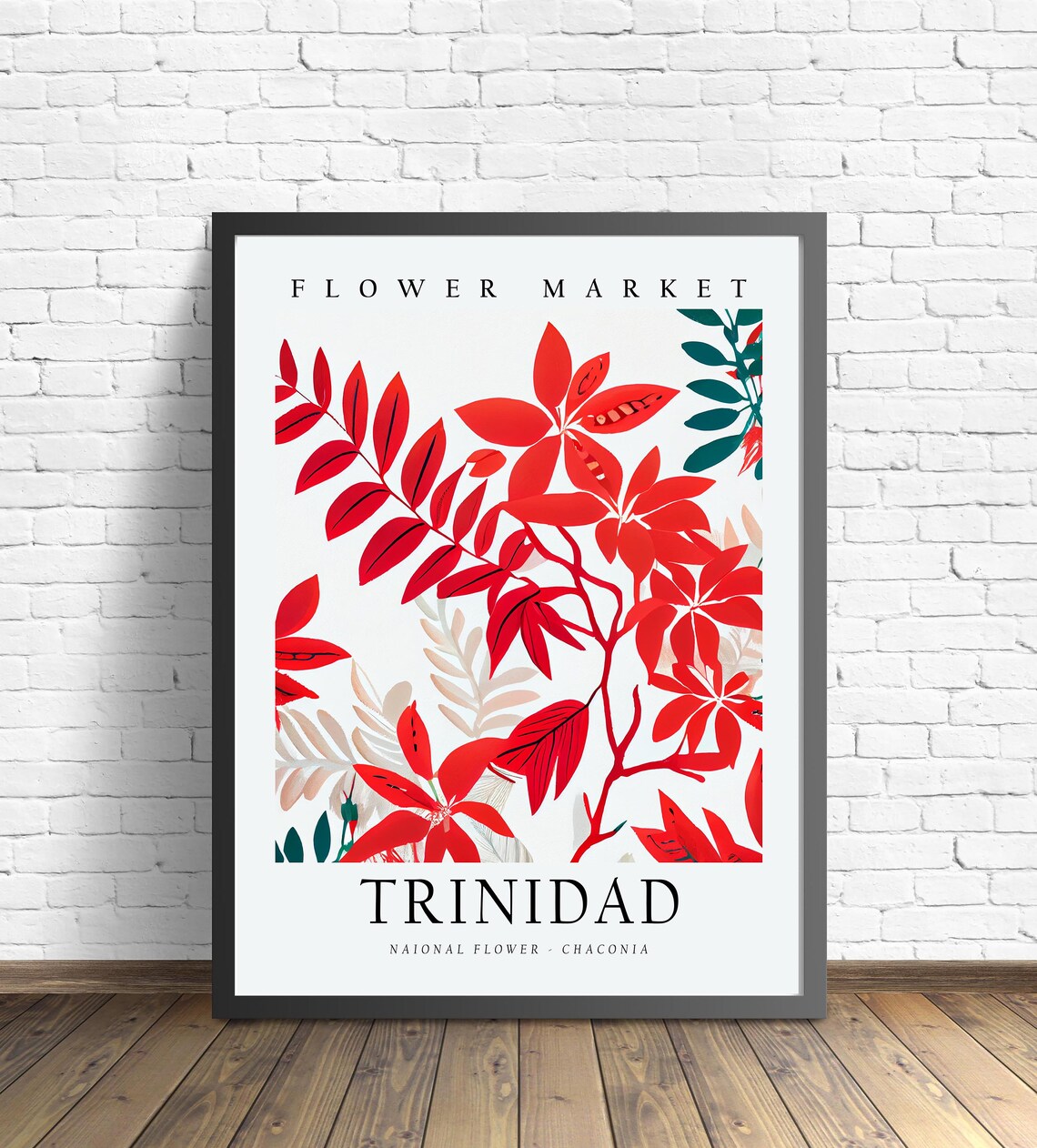 Trinidad Flower Market Art Print, 1960s Botanical
