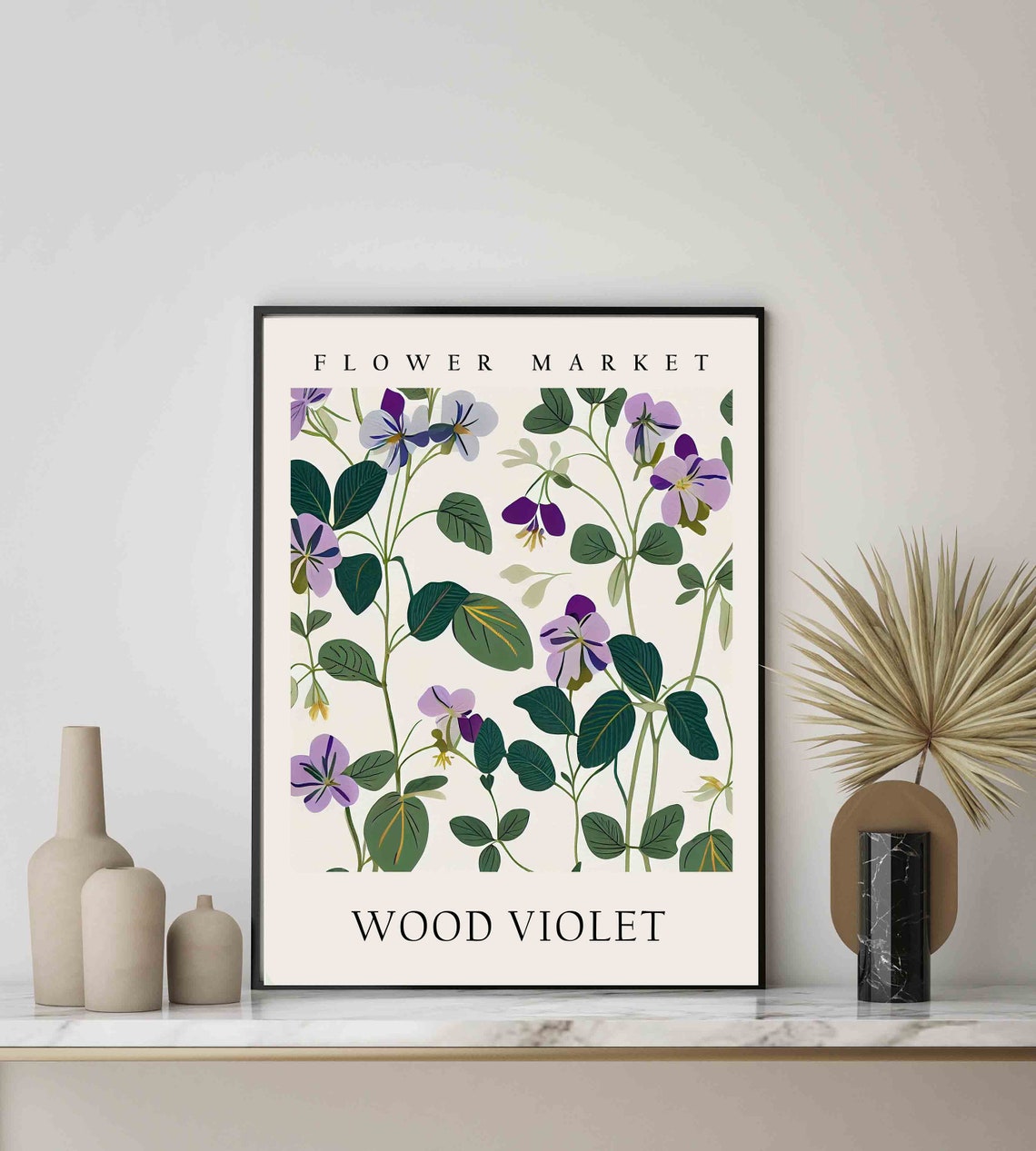 Wood Violet Purple Wildflower Botanical Flower Market Pastel Poster - Image 3