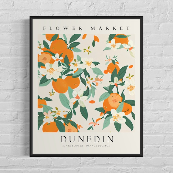 Dunedin Florida Flower Market Botanical Art Print